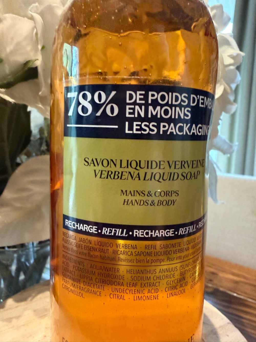 L'OCCITANE Verbena Liquid hand and body soap Refill 16.9 fl Oz - Picture 3 of 5